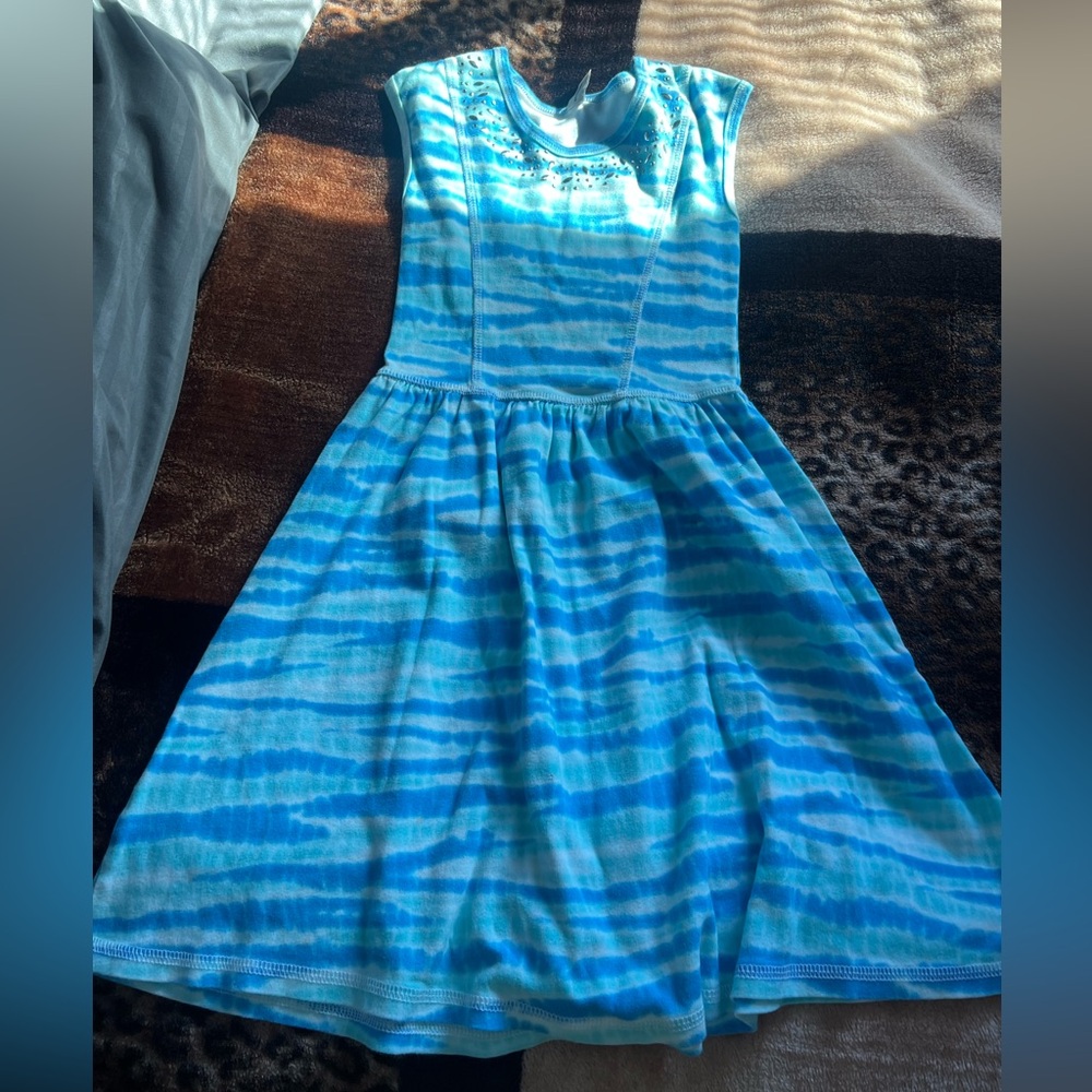 Aqua casual dress for girls